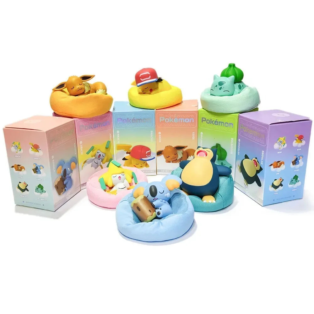 Pokémon Starry Dream Figures – Pikachu, Snorlax & Squirtle Sleeping Pose Decor