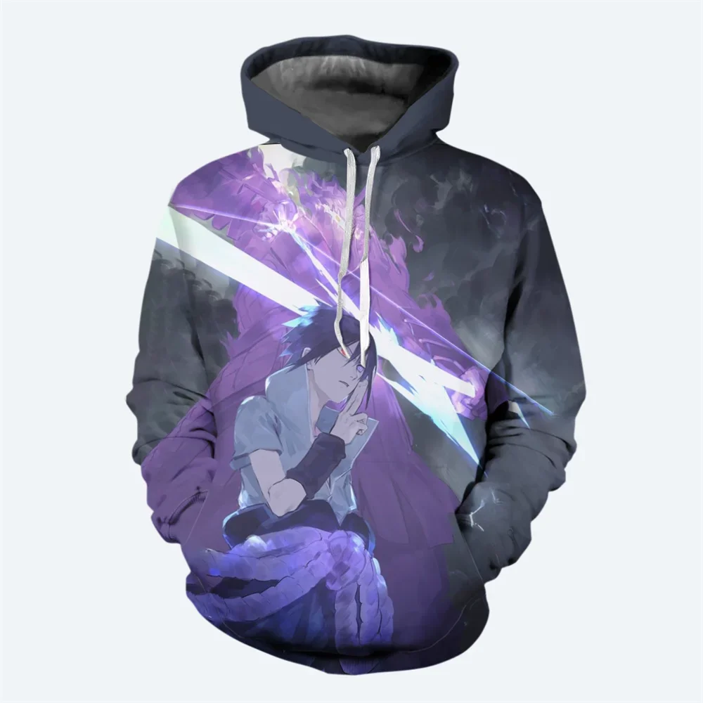Sweat à capuche imprimé 3D Sasuke Naruto Fashion Pullover Sweatshirt