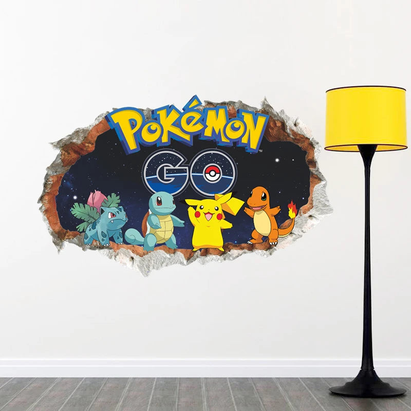 Sticker mural Pokémon Pikachu pour enfants Décoration murale Affiches