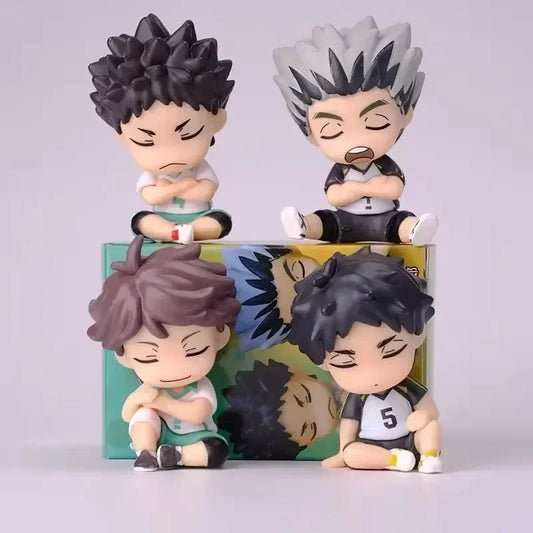 Anime Haikyuu 4 pièces figurines Bokuto Kotaro Akaashi Keiji Oikawa Tooru Iwaizumi Hajime 6 cm figurines