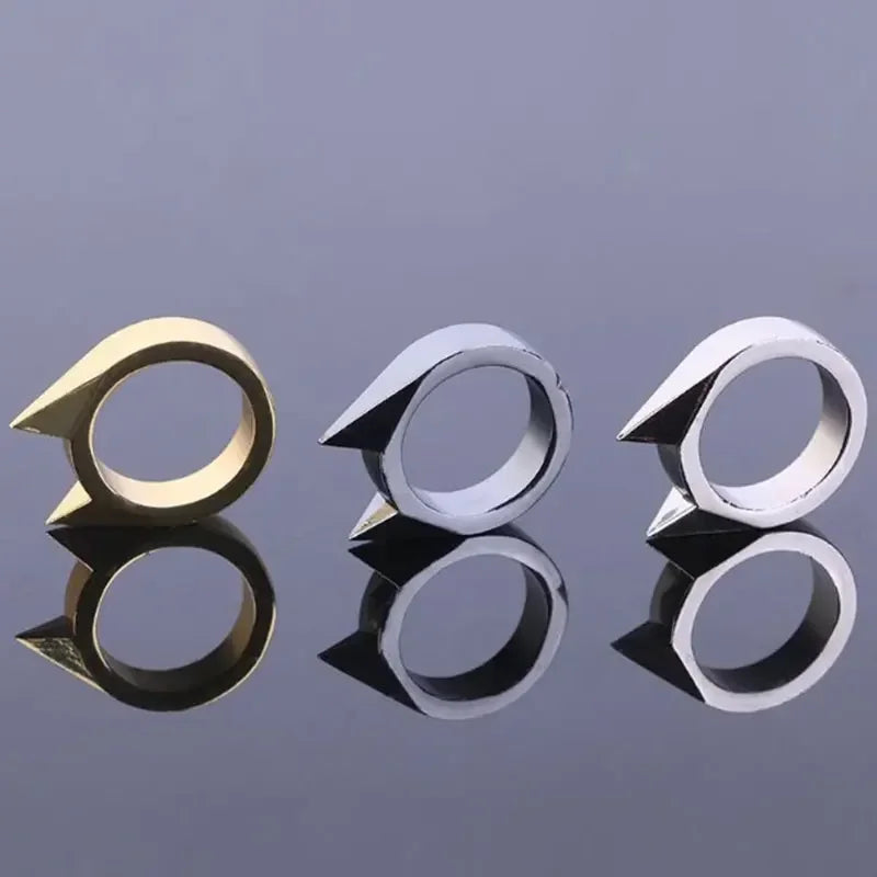 Bagues d'autodéfense unisexes en forme d'oreilles de chat mignon - Bijoux de phalange en métal multifonctionnels pour femmes et hommes