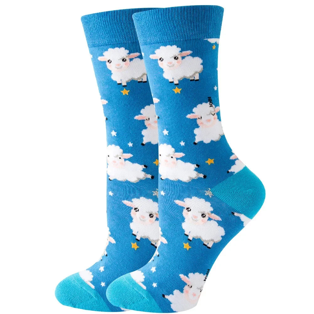 Süße Cartoon Tier & Blumen Socken – Kawaii Harajuku Mode für Herbst & Winter