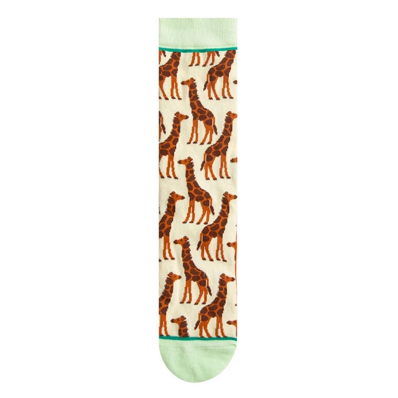 Modische bunte Pflanzen- und Igelsocken – Frühlings-Herbst-Baumwollsocken