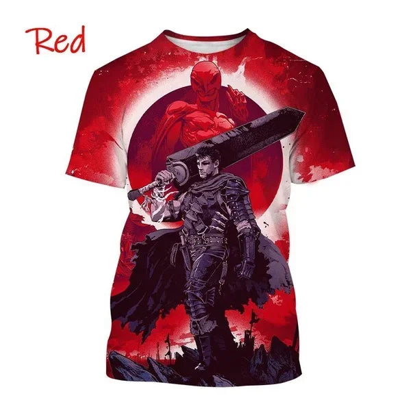 Anime Berserker T-Shirt 3D-Druck Street Style Casual Herren T-Shirt