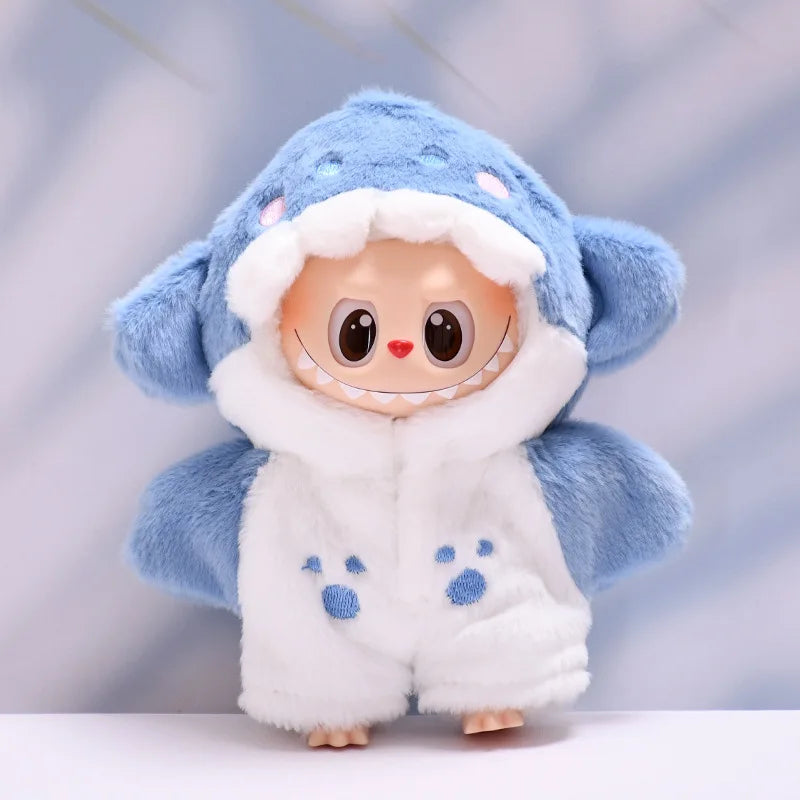 17 cm Puppe Plüsch Dress Up Labubu Puppenkleidung Set Trendiges und süßes Kleidungsstück Anzug Spielzeug Puppenzubehör