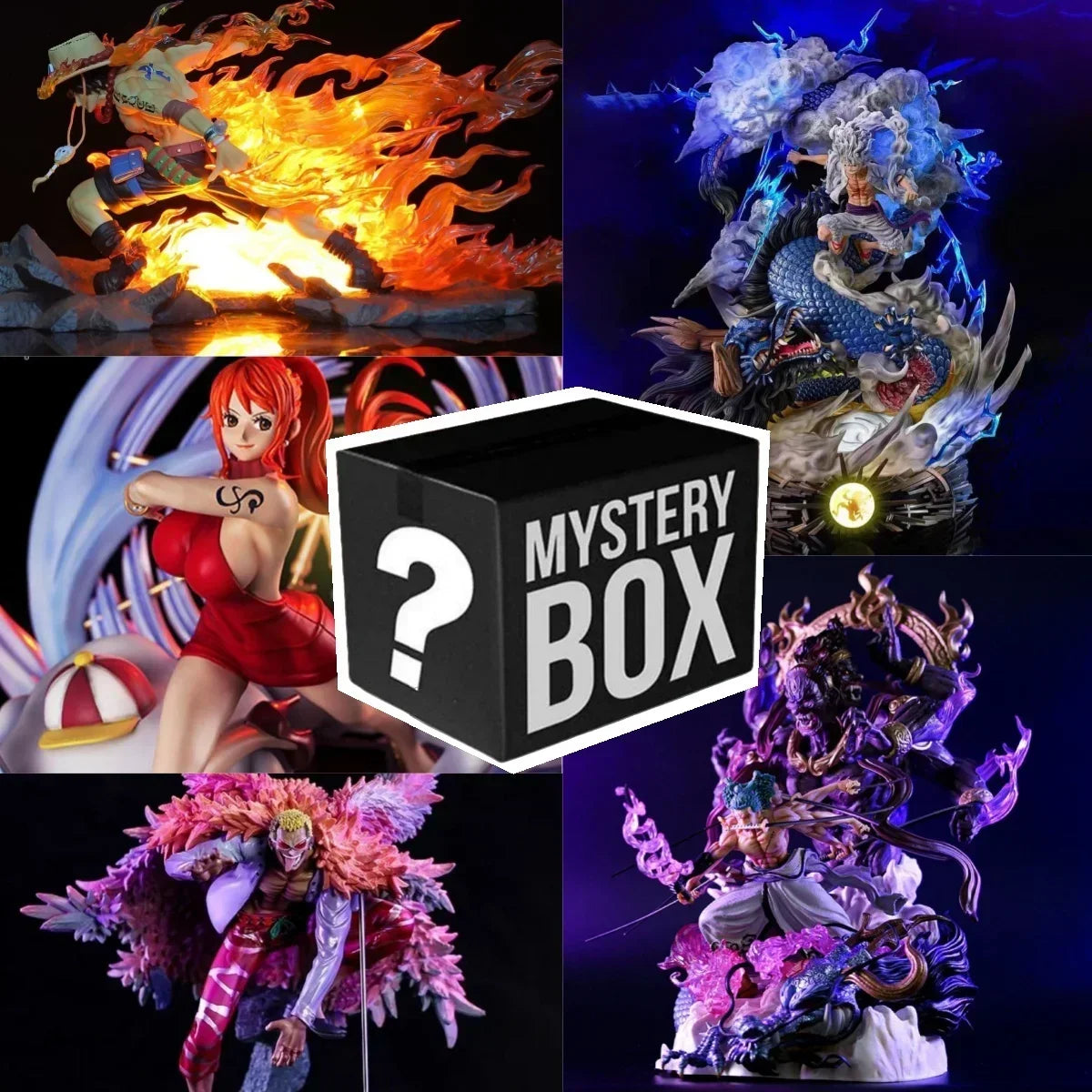 One Piece Mystery Blind Box – Ruffy Gear 5 &amp; Emperors Überraschungsfiguren (10–30 cm)