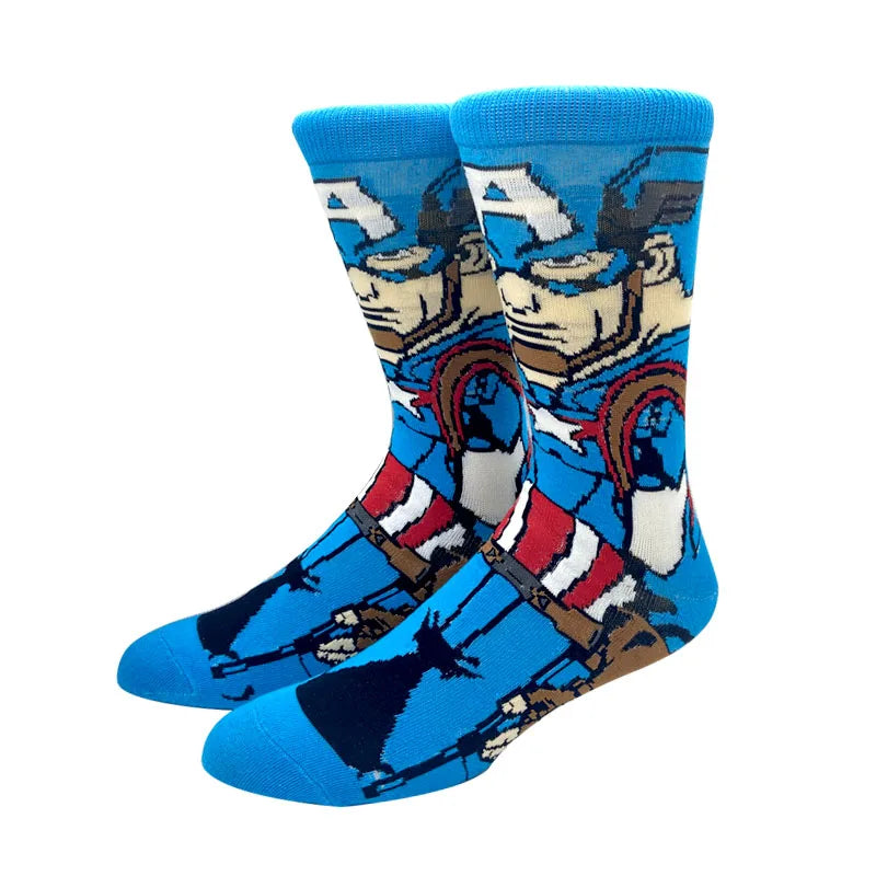 Neue Marvel Anime-Filmsocken – Lustige Wadensocken aus Baumwolle für Männer und Frauen, Cosplay-Hip-Hop-Stil