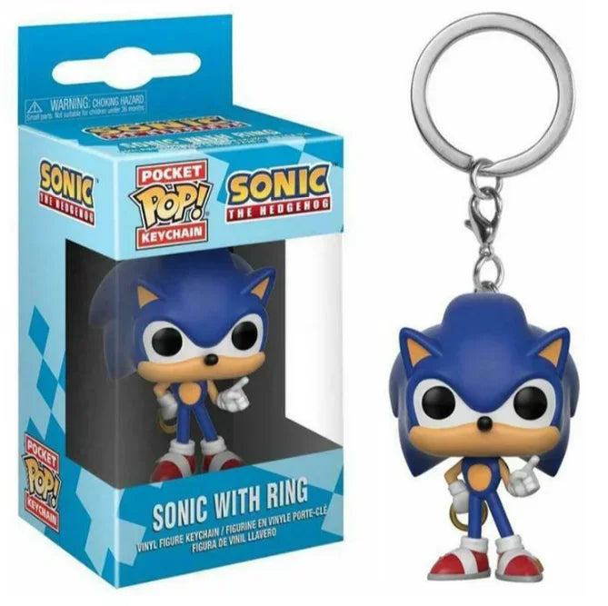 Porte-clés FUNKO POP Sonics avec anneau Collection de figurines d'action de jeu animé