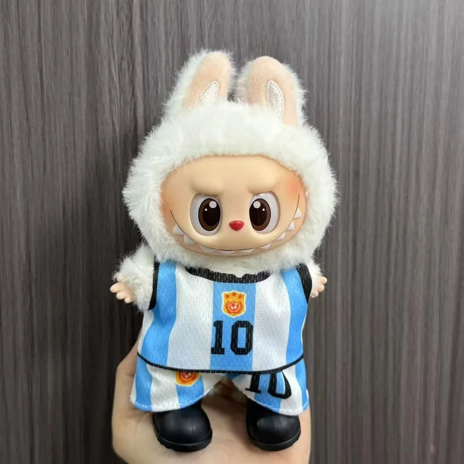 Anime Labubu Puppe Kleidung Fußball Basketball Trikots Labubu Idol V1 V2 Puppen Kleidung Zubehör 15/17 cm Plüsch Puppe Universal