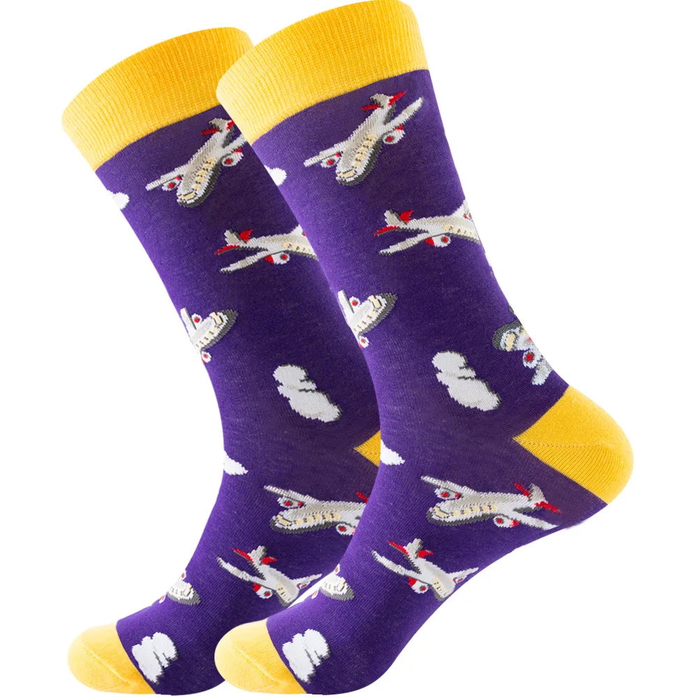 Neue lange Tube-Socken aus gekämmter Baumwolle – Lustige Harajuku Skateboard Crew für Männer