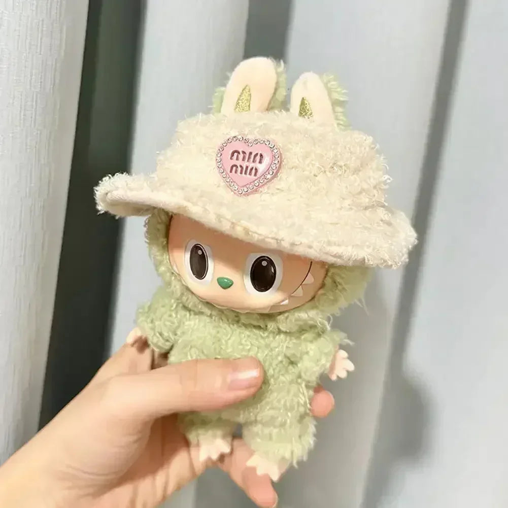 Labubu V1 V2 Party Rosa Weiß Gestreifter Pullover Cup Kleidung Idol Niedliche Puppenkleidung Mode Pullover Outfit Zubehör Sitzen