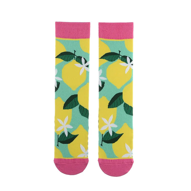 Modische bunte Pflanzen- und Igelsocken – Frühlings-Herbst-Baumwollsocken