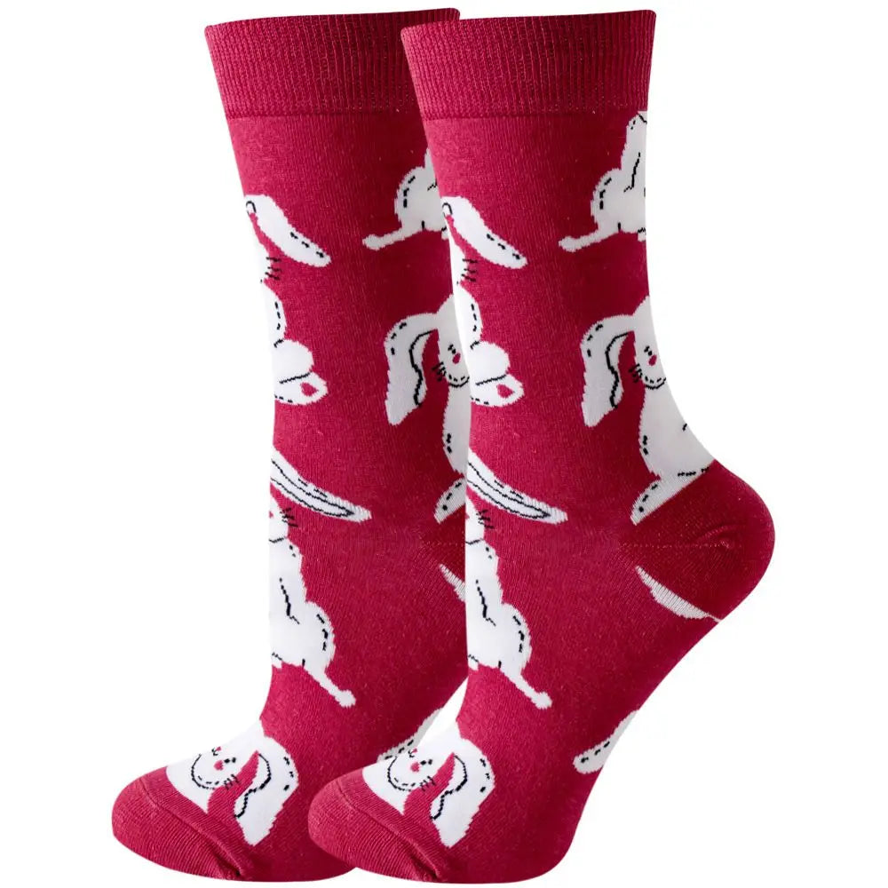 Modische bunte Pflanzen- und Igelsocken – Frühlings-Herbst-Baumwollsocken