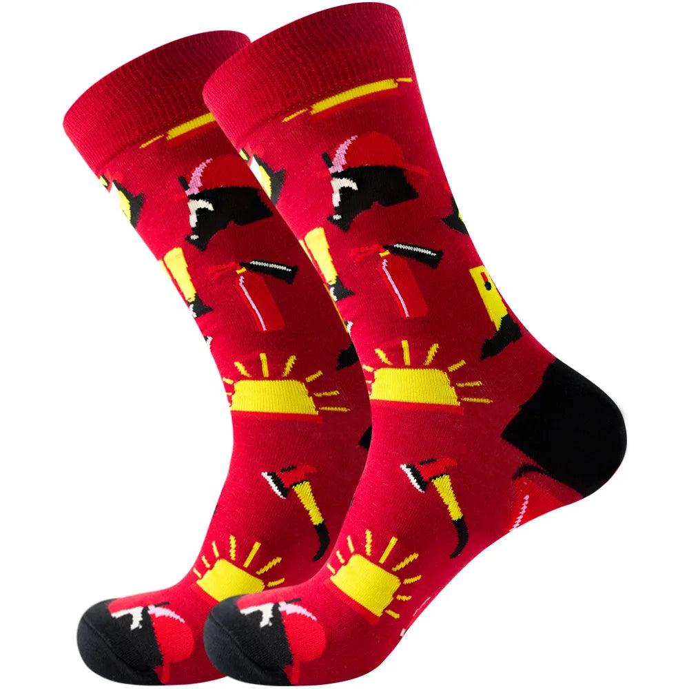 Neue lange Tube-Socken aus gekämmter Baumwolle – Lustige Harajuku Skateboard Crew für Männer
